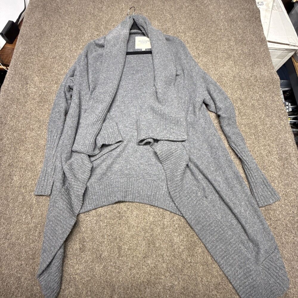 Abercrombie & Fitch Open Cardigan Womens M Gray Wool Blend